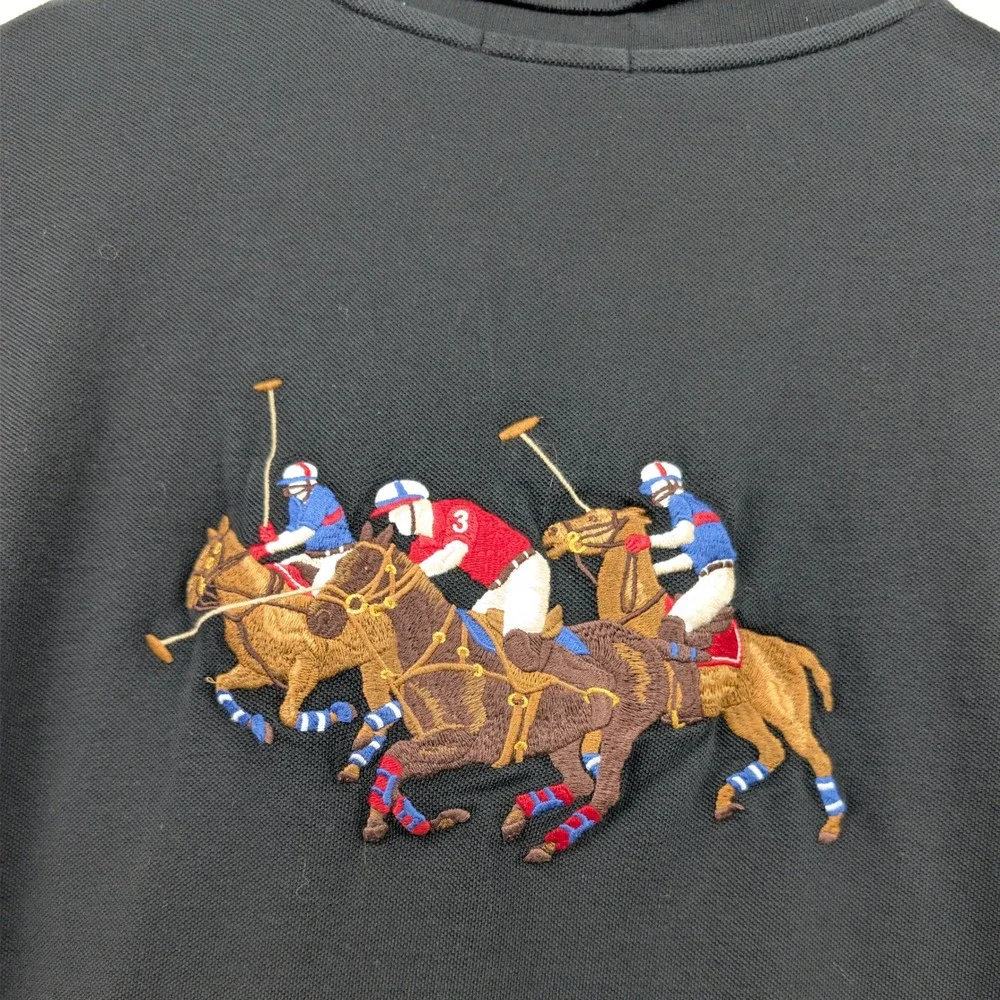 Polo Ralph Lauren Polo Men's 3XB Black Embroidered Crest 3 Big Pony Streetwear